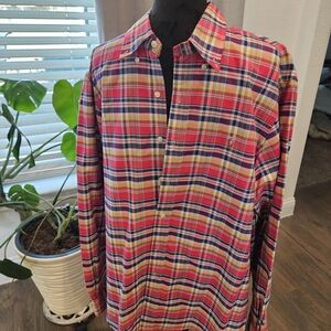 Ralph Lauren Plaid Men's Shirt - Red and Blue